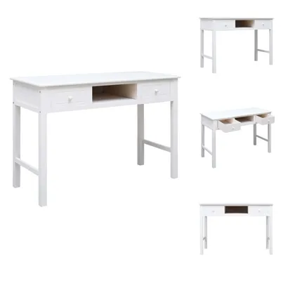 Image de vidaXL Bureau blanc 110 × 45 × 76 cm en bois -  Bureaux