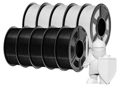 Image de Filament pour imprimante 3D, haute résistance, facile à utiliser, PETG, coloris 5BK5WT