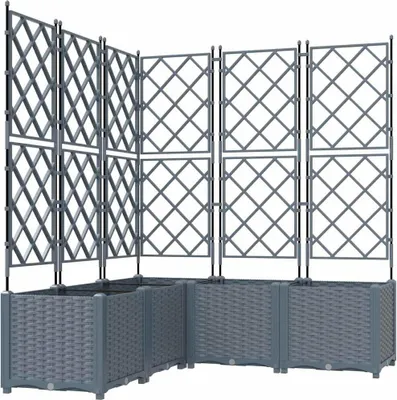 Produktbild von vidaXL Garten-Pflanzgefäß 5 pcs Hellgrau 120 x 120 x 143 cm Kunststoff