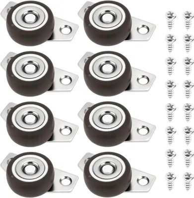 Image de Roulettes en caoutchouc, 1,25 pouce, lot de 8, pour meubles en bois