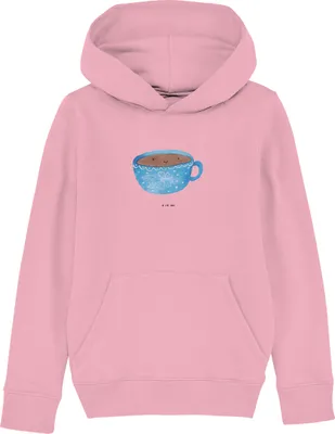 Produktbild von Mr. & Mrs. Panda Kinderpullover Kaffee Tasse 9-11 Jahre (134/146) - Baumwolle Pink - Geschenk, Glücklich, Liebe, Pulli, Sweatshirt, Genuss, Lustige Sprüche, Hoodie, Pullover