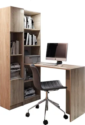 Obrázek produktu pro KIER FURNITURE Klasický psací stůl B-1 s policí - 125x183x50cm Dub Sonoma