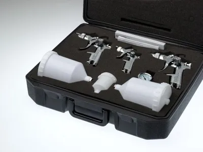Obrázek produktu pro STARCHEM H827 HVLP sada 3 ks vzduchových stříkacích pistolí+ regulátor