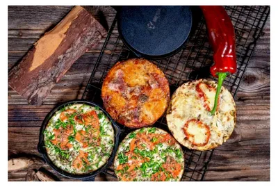 Produktbild von Gusseisen Grillpfännchen Set (6 Stück) | Ø 12,5 cm | bereits eingebrannt