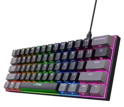 Obrázok produktu pre Mechanická klávesnica – kompaktný formát (60%), mechanické červené spínače, RGB podsvietenie