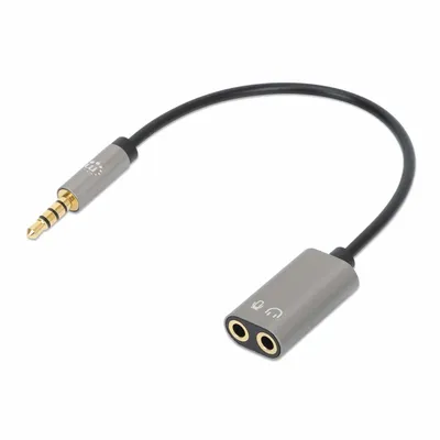 Immagine prodotto di Manhattan 356107 MANHATTAN Headset-Adapterkabel mit Aux Y-Audiosplitter 20cm