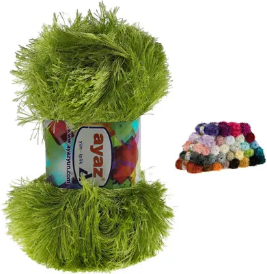 Produktbild von Fransenstrickgarn Yumos 140m/100g Fancy Strickgarn Garn Strickwolle 40 Farben
