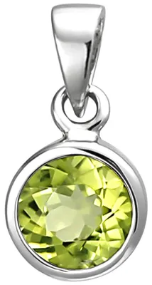 Produktbild von Solitär Anhänger aus 925 Silber Peridot grün rund Halsschmuck Damen