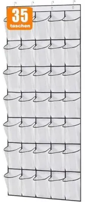 Obrázok produktu pre Organizér do dverí, 35 vreciek, závesný, Oxford, biela, 174 x 62,2 cm