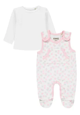 Produktbild von Rosa-weißes Babyset: Bluse und Kanz-Schlafanzug