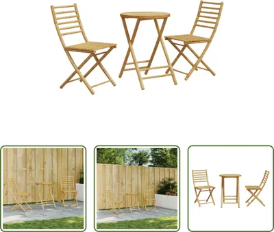 Produktbild von The Living Store 3-tlg. Bistro-Set Bambus