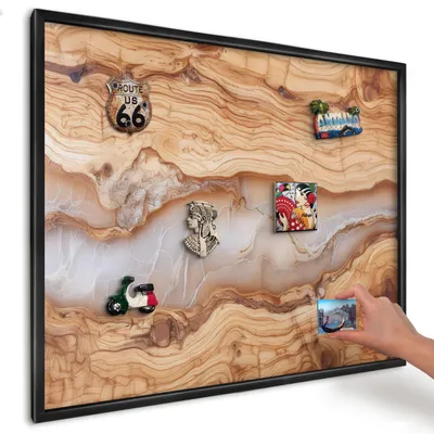 Produktbild von Magnettafel 80x60 cm mit schwarzem Rahmen - Magnetische Metalltafel, Magnetpinnwand zur Wandmontage für Wohnzimmer, Küche, Flur, Kinderzimmer und Büro - Eleganz aus Holz