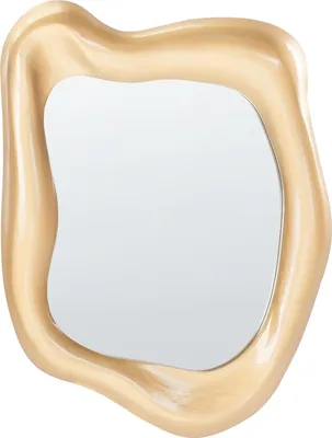 Obrázek produktu pro BELIANI Nástěnné zrcadlo zlaté MDF 77 x 59 cm nepravidelný tvar dekorace doplňky obývací pokoj předsíň