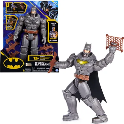 Produktbild von Batman 30 cm Deluxe-Actionfigur mit Schlag- und Wurffunktion (5 Ausrüstungsgegenstände, Licht- und Soundeffekte)