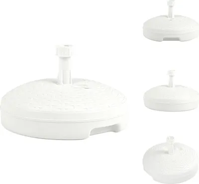 Image de vidaXL Pied de parasol sable/eau 20 L Blanc Plastique Rotin - Pied de parasol