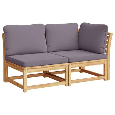 Immagine prodotto di set da giardino 2 pezzi con cuscini in legno massiccio di acacia