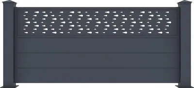 Produktbild von Stellzaun - Aluminium -  89 x 188,6 cm - Anthrazit - mit Motiven - BAZIO