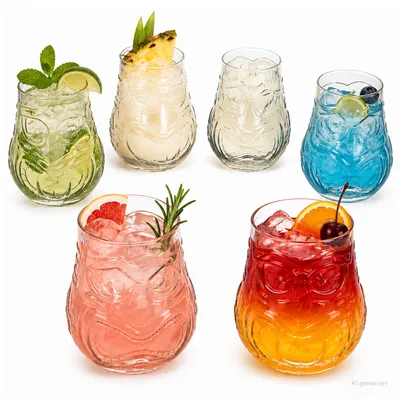 Produktbild von 6x Tiki Cocktailgläser 47cl Tiki Design Trinkgläser Longdrink-Glas