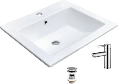 Immagine prodotto di Lavello rettangolare da incasso 50x43cm + rubinetto + piletta LINA