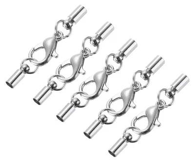 5 Kabelendkappen 2,5 mm silber Kupfer für DIY-Schmuck