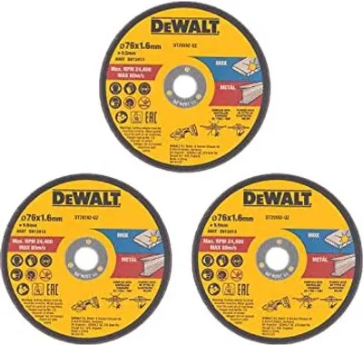 Produktbild von DeWALT Trennscheibe DT20592-QZ 76mm 3 Stück, Schleifscheibe für Winkelschleifer, Edelstahl, Metall, Dünnblech