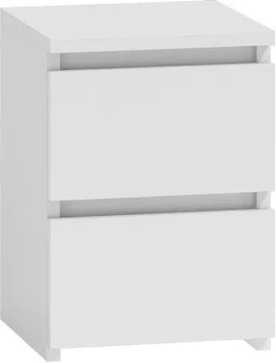 Produktbild von Nachttisch Kommode mit 2 Schubladen Sideboard Weiss Mat