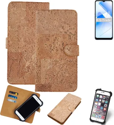 Produktbild von K-S-Trade Hülle kompatibel mit Oppo A53s 5G  Kork Handyhülle Cover  Schutzhülle TPU Case Bumper in Hellbraun, (1x)