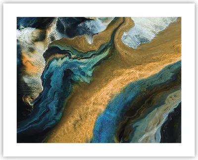 Produktbild von Poster - Poster ohne Rahmen - Abstraktion verschüttet Gold - 50x40 cm - Wand Bild - Wanddeko - Wandbilder - Kunstposter - Wandposter - Bilder - Kunstdruck - Wanddekoration - Wandbild - P2XAA50x40-4431