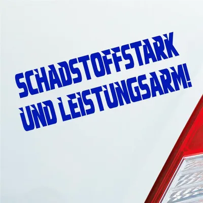 Produktbild von Auto Aufkleber Schadstoffstark und Leistungsarm Auto JDM 15x5 cm Dunkelblau Sticker Heckscheibenaufkleber