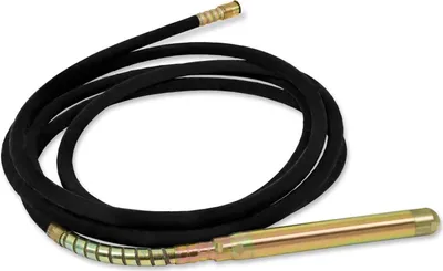 A vibrator head with a flexible hose and a connector, laid out on a white background.
