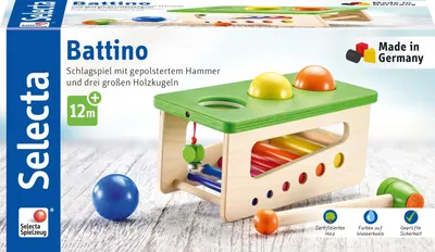Immagine prodotto di Selecta Spielzeug Battino Klopfbank, Motorik, Kleinkindspiel, Kleinkindspielzeug, Holz, 22 cm, 62017