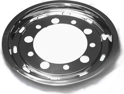 Produktbild von TruckKing Felgenkappe Edelstahl Radblende Radkappe für die vordere Felge LKW 22.5x11.75" 300mm ET120