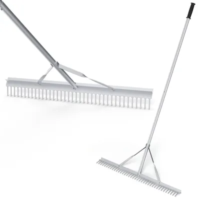 Produktbild von Gartenharke - Rasenharke - Laubharke - Bodenharke - Gartenwerkzeug - Aluminium-Schneeharke