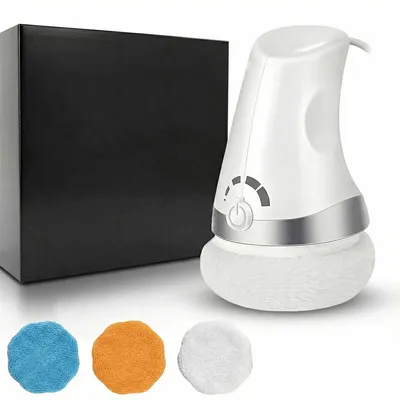 Produktbild von Figurformgerät ,360° kabelloser Massager – stufenlos 600–3000 U/min, mit 3 austauschbaren hautfreundlichen Bezügen, für Bauch, Nacken, Beine, Po, Arme