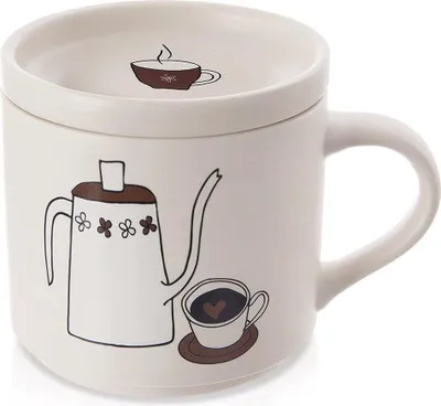 Produktbild von Porzellanbecher mit Deckel 420 ml