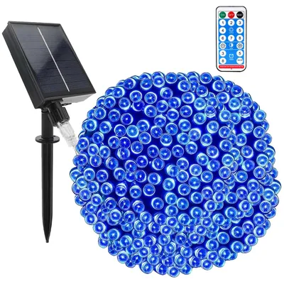 Solar-Lichterkette 200 LEDs 22 m mit Fernbedienung 8 Modi IP65