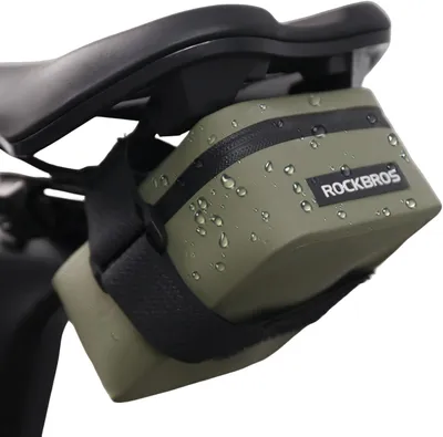 Produktbild von ROCKBROS Fahrrad Satteltasche fahrradtasche wasserdichte und Leichte Sattelstützentasche für Rennräder Kompakt und Tragbar Fahrradzubehör, Olivgrün