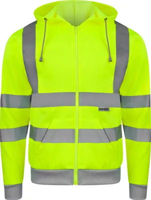 Produktbild von Korntex KXZHO | Hi-Vis Workwear Hooded Sweat-Jacket Galway - Farbe: Signal Yellow - Größe: M