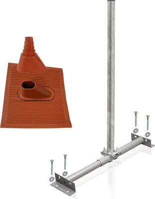 Produktbild von PremiumX X100-60 SAT Dachsparrenhalter feuerverzinkt Alu-Ziegel Set rot