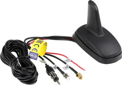 Produktbild von alca® Autoantenne Haiflosse Shark Fin Antenne Aktiv Verstärker AM/FM GPS Universal Radioantenne Dachantenne Gummi Schwarz Wasserdicht Navigation