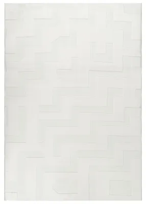 Obrázok produktu pre BELIANI, koberec, krémová farba, tkaný, obdĺžnikový, 160 x 230 cm, abstraktný vzor, Jacquard, protišmykový, moderný, vhodný pre podlahové kúrenie, obývacia izba, spálňa