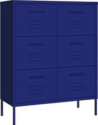 Immagine prodotto di vidaXL Cassettiera blu navy 80x35x101,5 cm acciaio