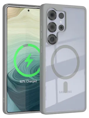 Obrázok produktu pre EAZY CASE Priehľadné puzdro MagSafe pre Samsung Galaxy S25 Ultra, Qi nabíjanie, silikónové s ochranou fotoaparátu, nárazníkové puzdro v