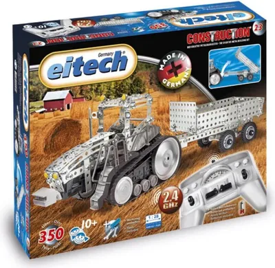 Produktbild von eitech Metallbaukasten 00023 - RC Traktor mit Anhänger