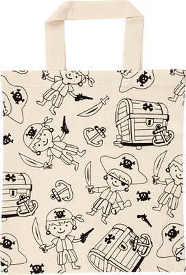 Imagen del producto de Creativ Company 499641, Bolso, , Natural, Algodón, Estampado, Piratas