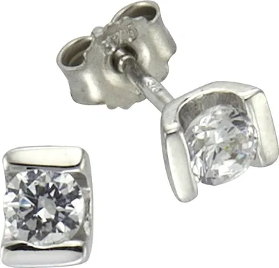 Produktbild von Celesta Gold Ohrring 375/- Gold 0,5cm weiß Zirkonia weiß 371320743WG-2