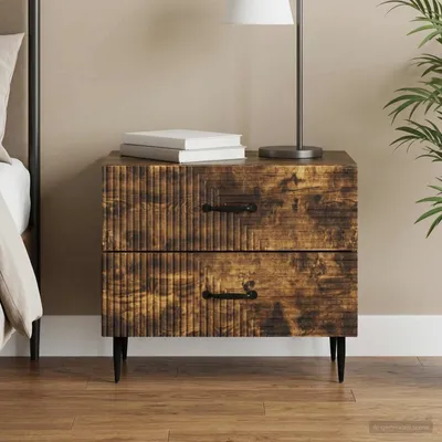 Obrázek produktu pro Maison Exclusive – noční stolek z kouřového dubu 62 x 34,5 x 47,5 cm, dřevotřísková deska