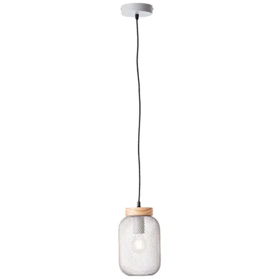Produktbild von Hängelampe, H 112 cm, D 16 cm, 1x E27, Metall/Holz, schwarz/braun