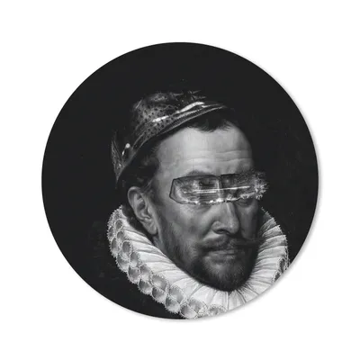 Produktbild von MuchoWow® Mauspad Mousepad Porträt von Wilhelm I. - Adriaen Thomasz - Schwarz und Weiß 20x20 cm - Mousepads - Maus Mat - Pad - Mausunterlage - Schreibtischmatte