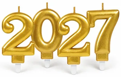 Produktbild von Kerze Zahl 2027 gold Silvester